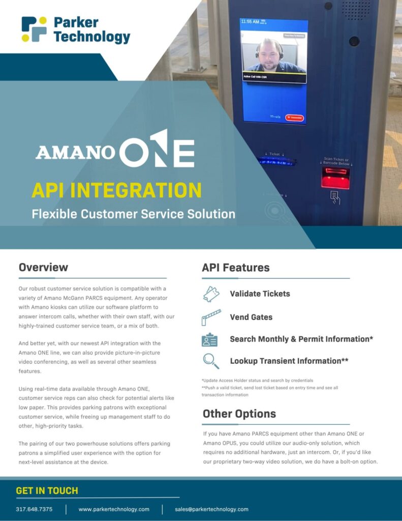 Parker Technology - Amano API Integration